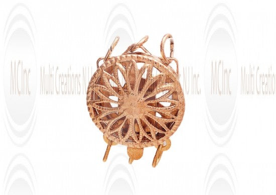 14 K Yellow Gold Filigree Box Clasp : Round 12.5 mm (Available in 3 Variations)