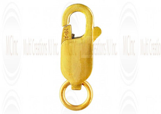 14K yellow gold oval shape lobster clasp, jewelry making findings, wholesale