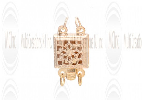 BCF : Gold Filled Filigree Box Clasps - Square - 8.5 mm