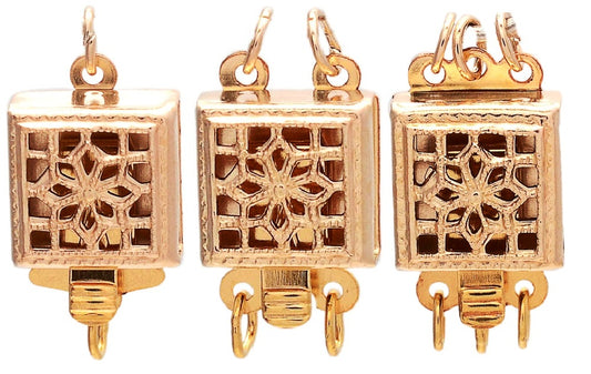 BCF : Gold Filled Filigree Box Clasps - Square - 8.5 mm