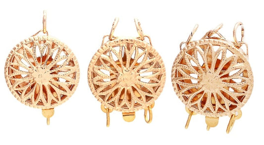 BCRF : Gold Filled Filigree Box Clasps - Round - 12.5 mm