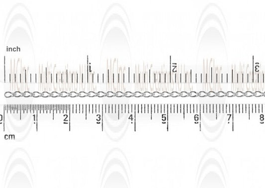 Anchor chain, 3.5x1.7mm double fold pear shape, mirror finish, sold by the foot