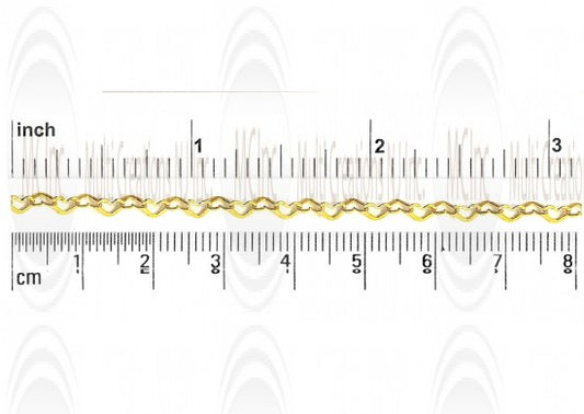 CHFHF4 : GF Heart Shape Flat Cable Chain : 4 mm