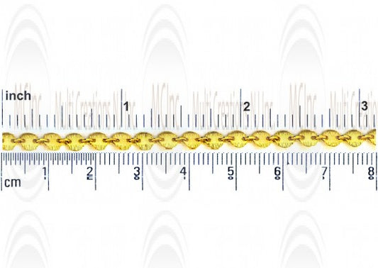 CHFKNFT431 : GF Textured Coin Chain : 4 mm Textured Coin with 2.5 mm Link