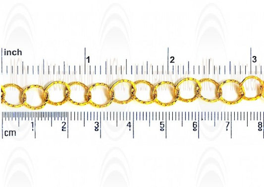 CHFNFT7 : GF Flat Round Hammered Cable Chain : 7 mm (Temporarily Out of Stock : Please Check Back Later)