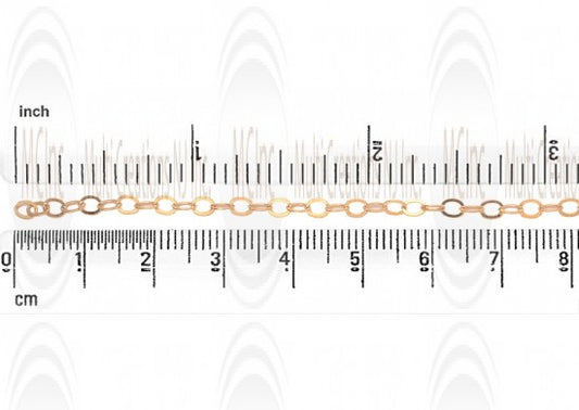 CHFOF53 : Gold Filled Flat Oval Cable Chain : 5x3.75 mm