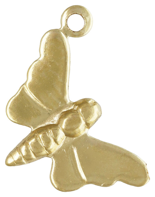 Gold filled butterfly charm with ring, 15mm, jewelry making finding