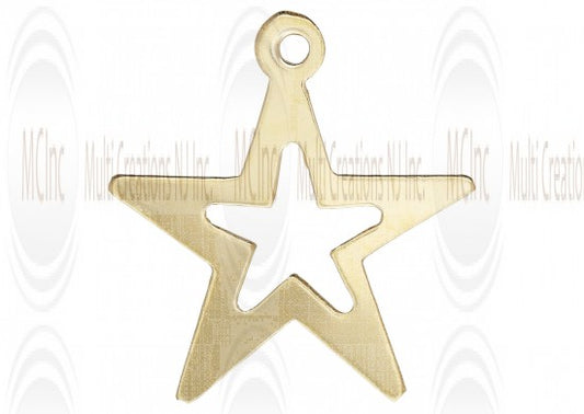 Gold filled cutout star charm, 14mm, jewelry making finding