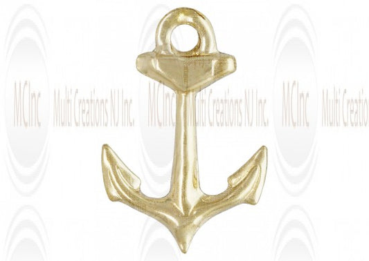 Gold filled anchor charm, 12mm, jewelry making finding
