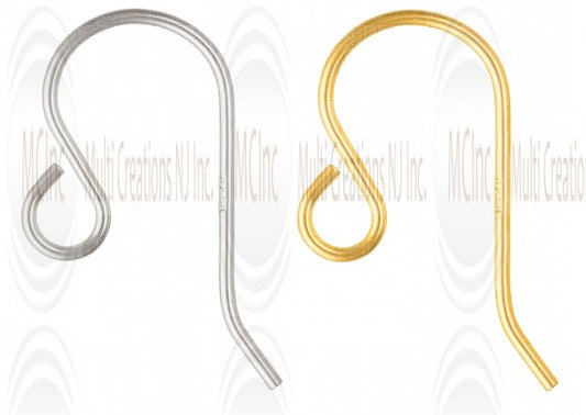 Sterling silver plain ear wire, 22mm, jewelry making finding, wholesale