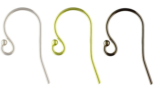 Sterling silver ball end ear wires, jewelry making findings, wholesale