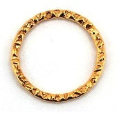 Gold filled link, round flat textured, 15mm, jewelry making finding