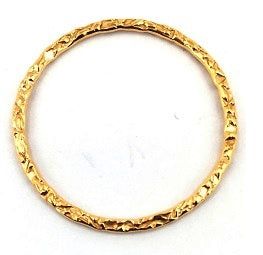 Gold filled link, round flat textured, 25mm, jewelry making finding