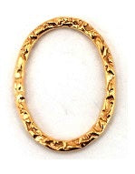 Gold filled link, oval flat textured, 18x13mm, jewelry making finding