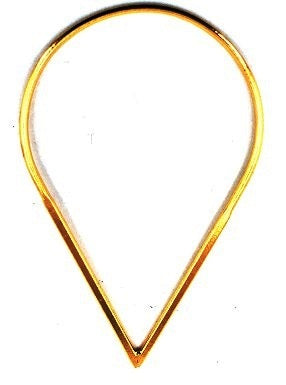 Gold filled link, pear shape plain, 43x27mm, jewelry making finding