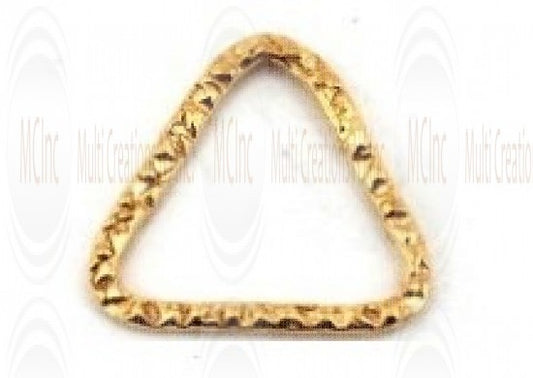 Gold filled link, triangular flat textured, 15mm, jewelry making finding