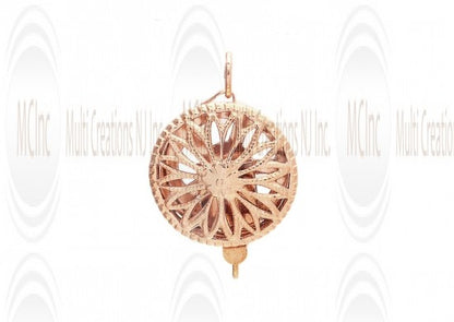 14 K Yellow Gold Filigree Box Clasp : Round 12.5 mm (Available in 3 Variations)