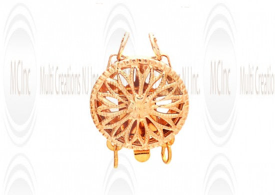 14 K Yellow Gold Filigree Box Clasp : Round 12.5 mm (Available in 3 Variations)