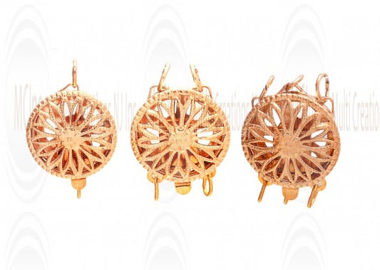 14 K Yellow Gold Filigree Box Clasp : Round 12.5 mm (Available in 3 Variations)