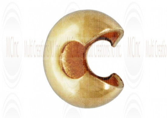 14COP3Y : 14 K Yellow Gold Plain Crimp Cover : 3 mm