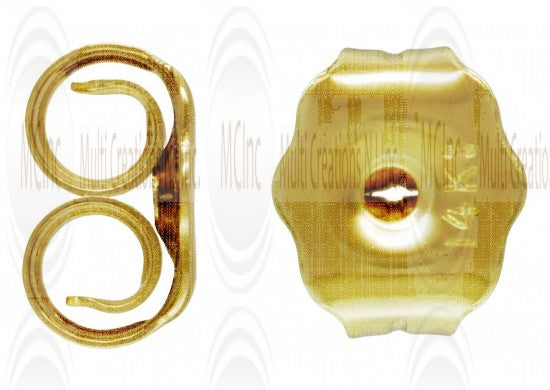 14 K Yellow Gold Push Back Ear Nuts (Available in 2 Sizes)