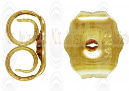 14 K Yellow Gold Push Back Ear Nuts (Available in 2 Sizes)