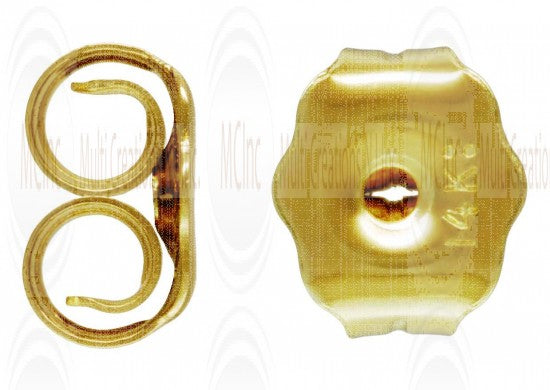 14 K Yellow Gold Push Back Ear Nuts (Available in 2 Sizes)
