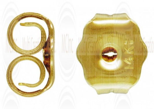 14 K Yellow Gold Push Back Ear Nuts (Available in 2 Sizes)