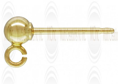 14 K Yellow Gold Ear Post with Open Ring (Available in 2 Sizes)