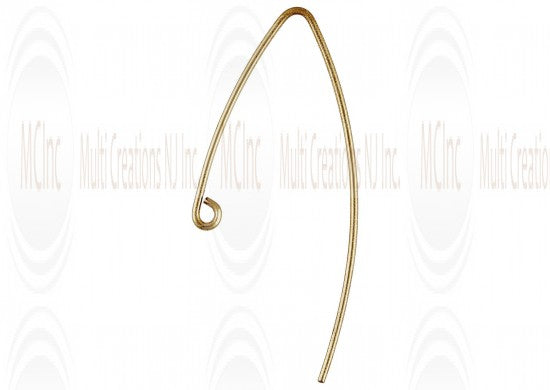 14 K Yellow Gold V-Shape Ear Wires : 22 mm