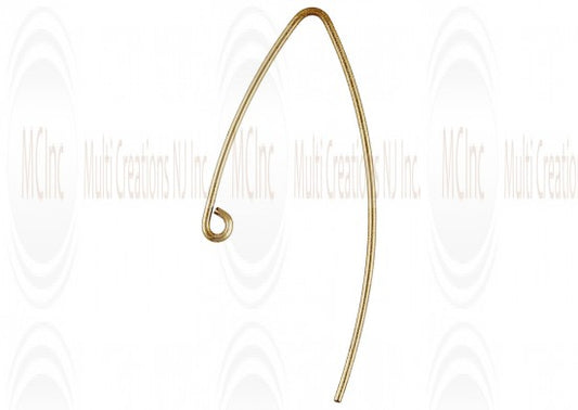 14 K Yellow Gold V-Shape Ear Wires : 22 mm