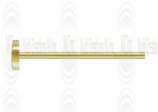 14 K Yellow Gold Flat Head Pin : 24 Guage (Available in 2 Sizes)