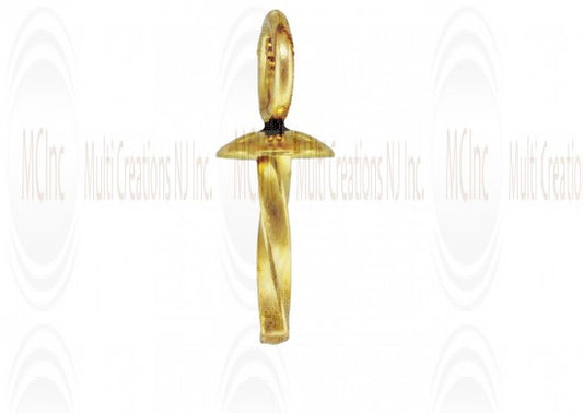 14PPD0Y : 14 K Yellow Gold Screw & Eye with Plain Cap : 2.5 mm