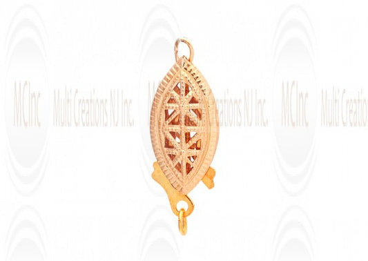 14PR166Y : 14 K Yellow Gold Filigree Pearl Clasp : Fish Shape :  16x6 mm