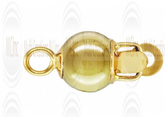 14 K Yellow Gold Plain Ball Push Clasp (Available in 4 Sizes)