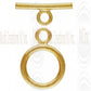 14 K Yellow Gold Plain Toggle  & Bar (Available in 2 Sizes)