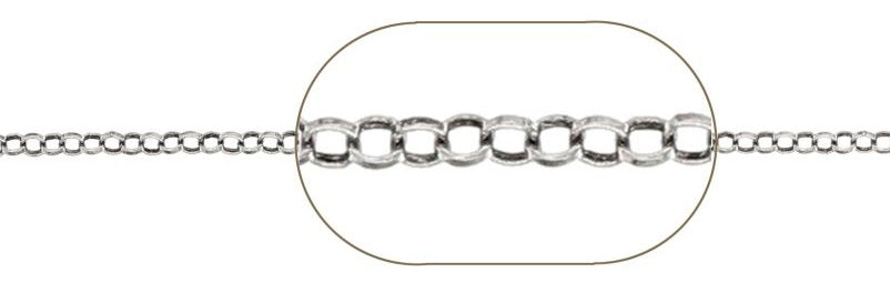 Puffed rolo chain, 5.3mm, sold by the foot
