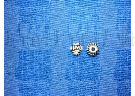 B296 : Bali Silver Beads : 5 mm / 8" Strand (Available in 2 Finishes)