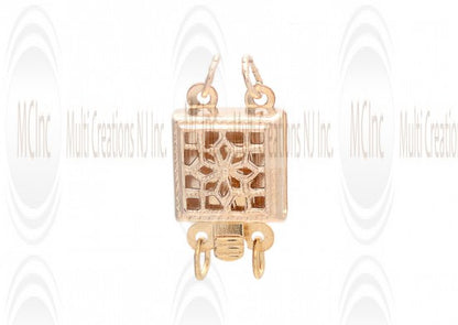 BCF : Gold Filled Filigree Box Clasps  - Square - 8.5 mm