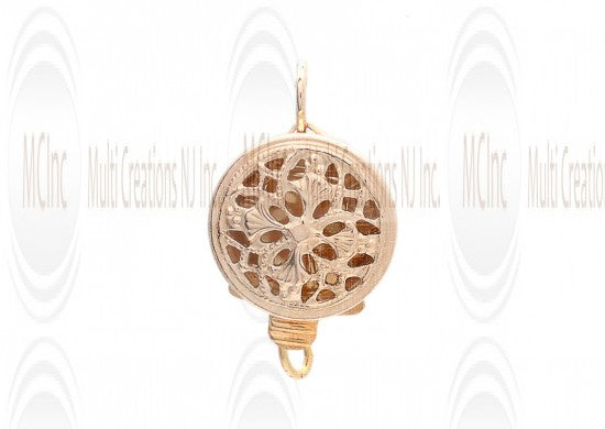 BCRF11 : GF Filigree Box Clasps for 1 Strand - Round - 9 mm