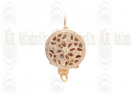 BCRF11 : GF Filigree Box Clasps for 1 Strand - Round - 9 mm