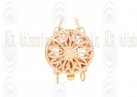 BCRF : Gold Filled Filigree Box Clasps  - Round - 12.5 mm