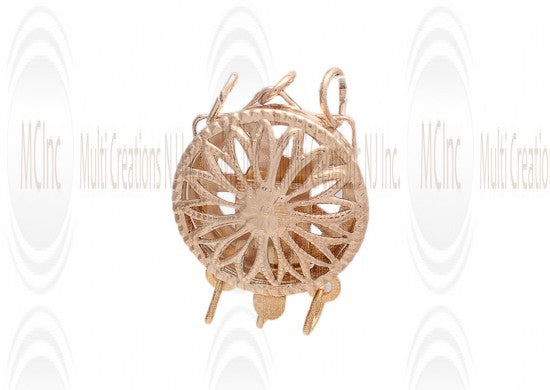 BCRF : Gold Filled Filigree Box Clasps  - Round - 12.5 mm