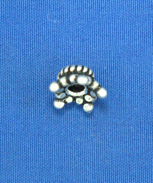 C118 : Bali Silver Bead Caps : 5 mm (Available in 2 Finishes)