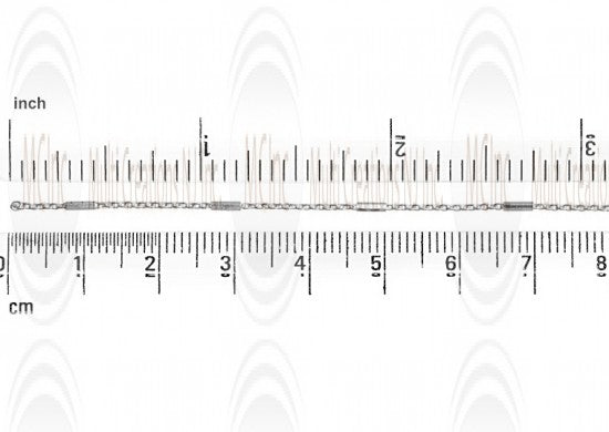 Satellite Chain : 1 mm Cable Chain with 4x1 mm Hexagonal Pipe Beads 15 mm apart