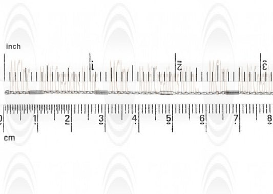 Satellite Chain : 1 mm Cable Chain with 4x1 mm Hexagonal Pipe Beads 15 mm apart