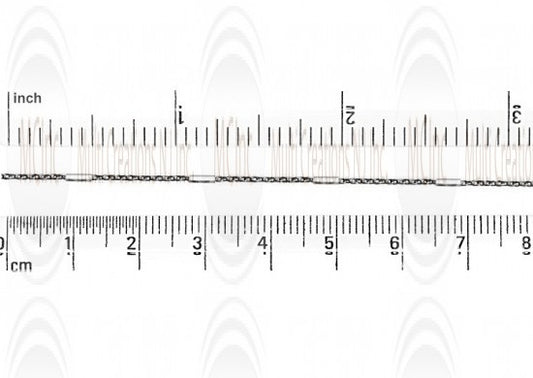 Two Tone Satellite Chain : 1 mm oxidized Cable Chain with 4x1 mm Bright Hexagonal Pipe Beads 15 mm apart