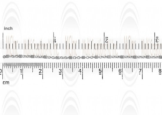 Satellite Chain : 1.2 mm Cable Chain with 1.5 mm Cube Beads 4.5 mm apart