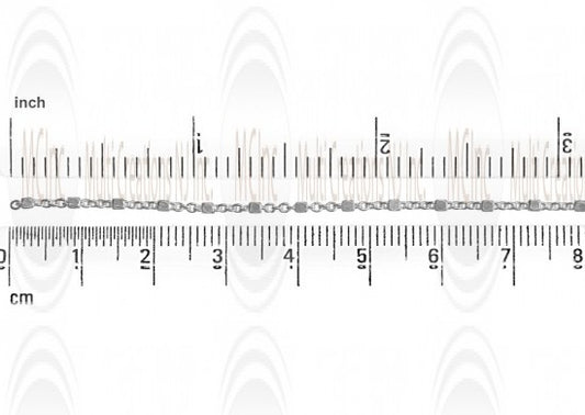 Satellite Chain : 1.2 mm Cable Chain with 1.5 mm Cube Beads 4.5 mm apart