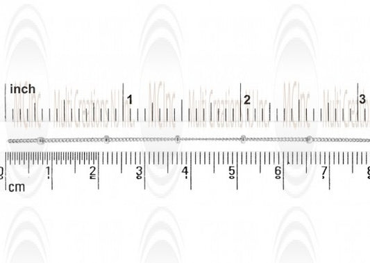 Satellite Chain : 1 mm Curb Chain with 1.8 mm Round Balls 14 mm apart